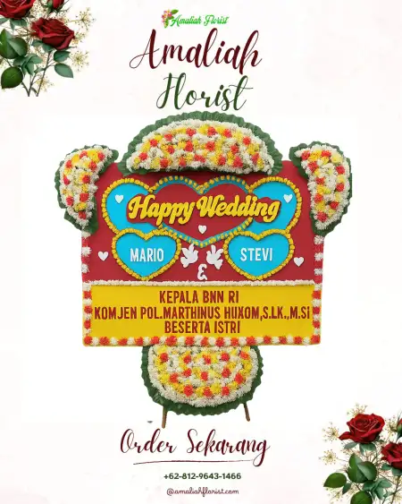 Papan Bunga Pernikahan Brokoh